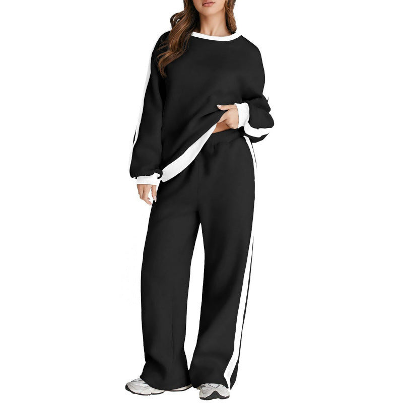 Spring And Autumn Leisure Simple Graceful Color Matching Long Sleeve
