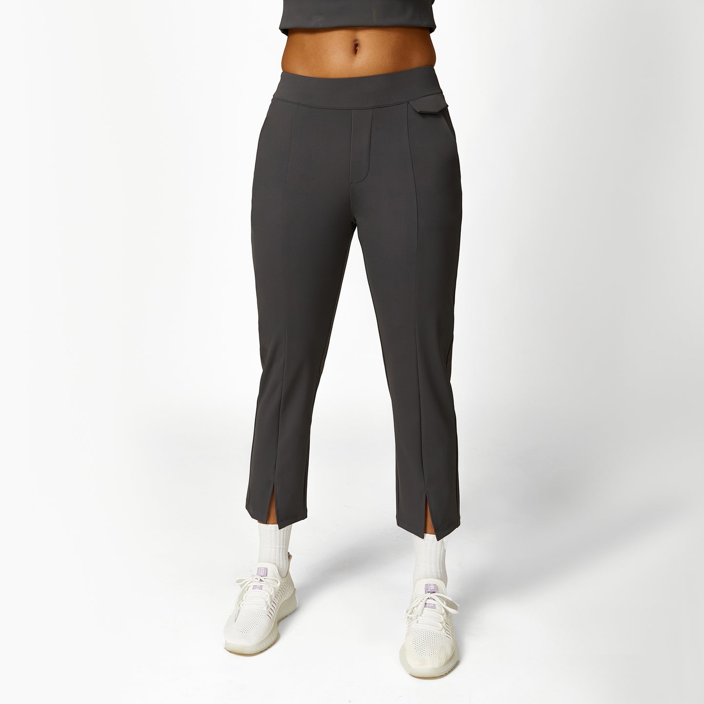 Loose Half Zipper And Lapel Sleeveless Top Casual Trousers Lace-up Shorts Three-piece Set