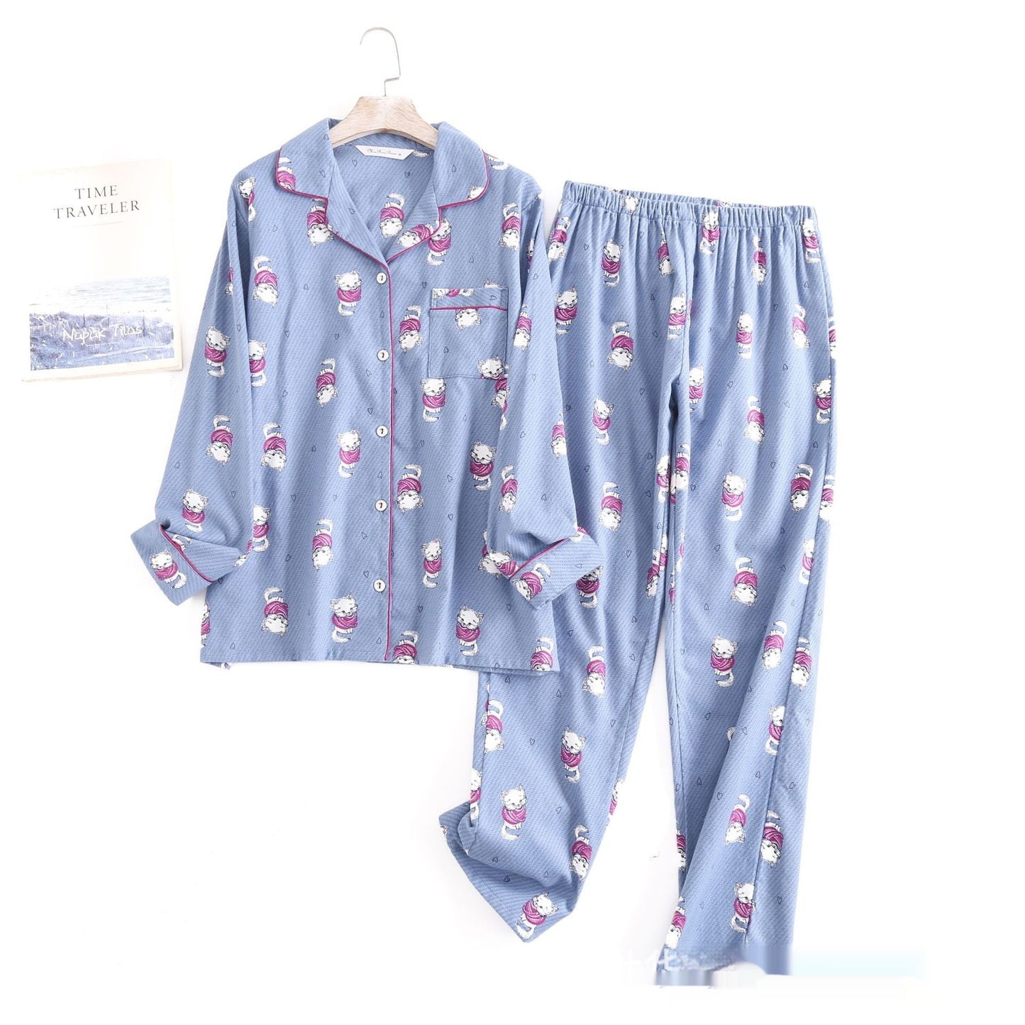 Women's Pajamas Simple Spring, Autumn And Winter Long Sleeves Trousers Suit