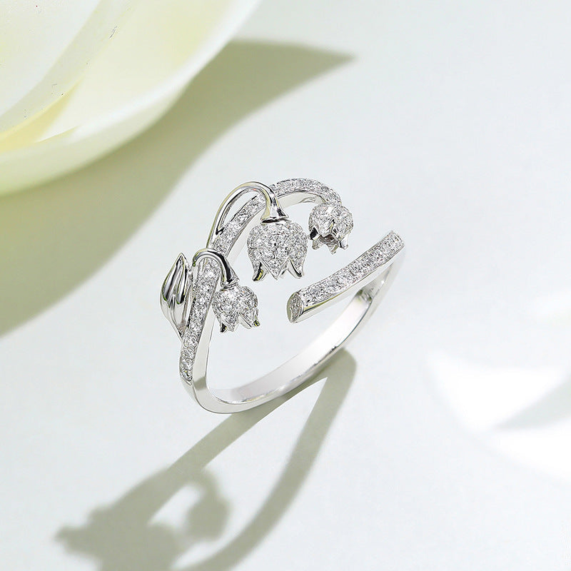 Rosebud Three-dimensional Open Ring Light Luxury Exquisite And Beautiful
