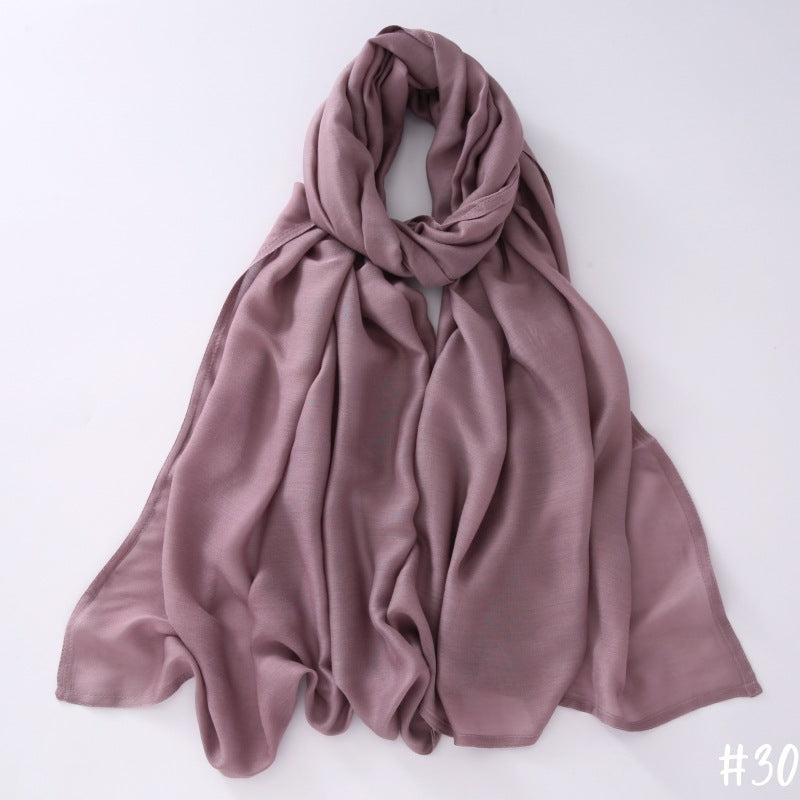Breathable Shawl Modal Monochrome Malay Indonesian Cotton And Linen Solid Color Scarf Headcloth
