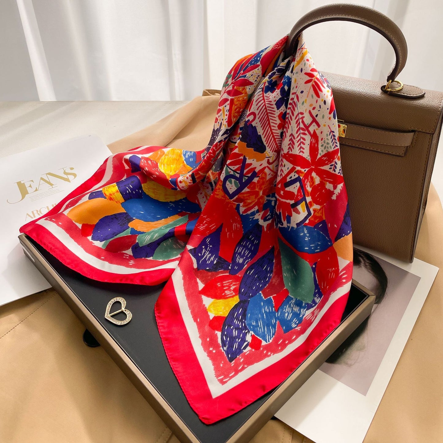 New 70 Korean Style Small Square Towel Silk Scarf For Women