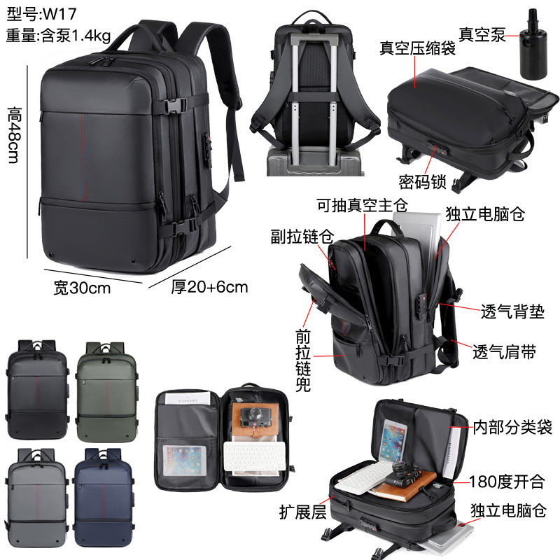 Multi-functional High-grade Vacuum Compression Business Backpack