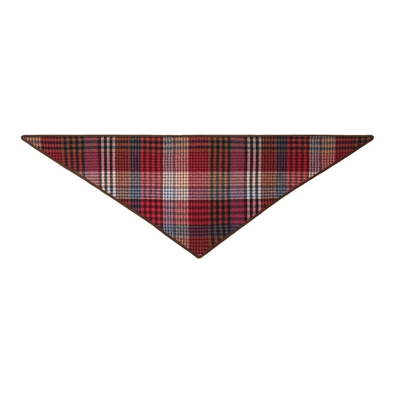 Autumn And Winter Wool Deerskin Color Plaid Houndstooth Triangle Shawl