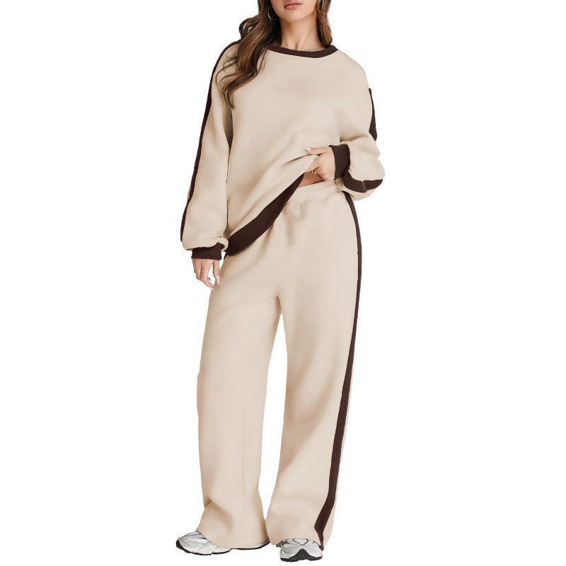 Spring And Autumn Leisure Simple Graceful Color Matching Long Sleeve