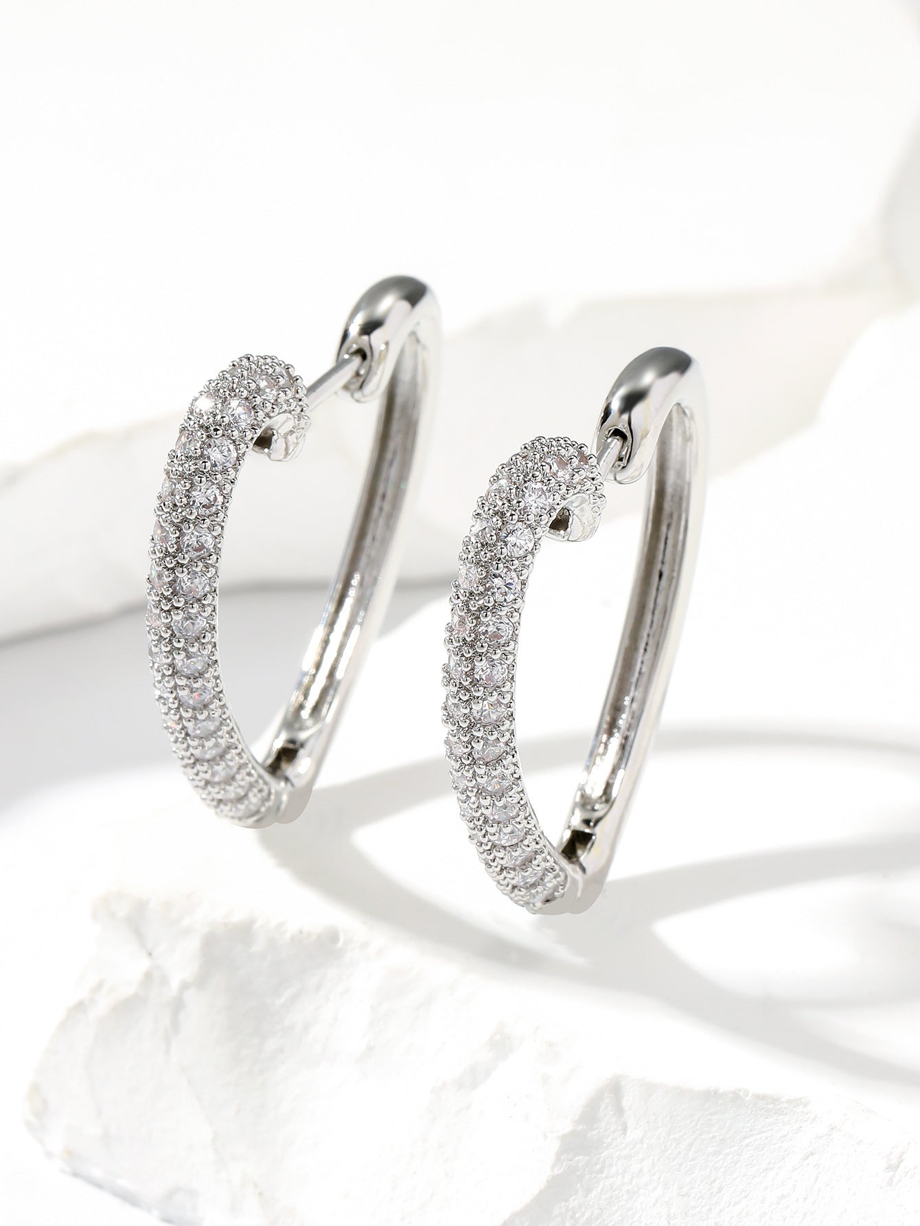 Fashion Retro Gold Love Multi-color Zircon Stud Earrings