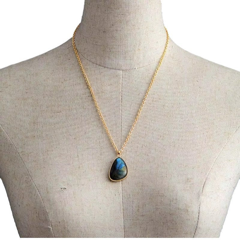 Simple Stylish Pendant Necklace Popular Ornament Natural Stone Jewelry