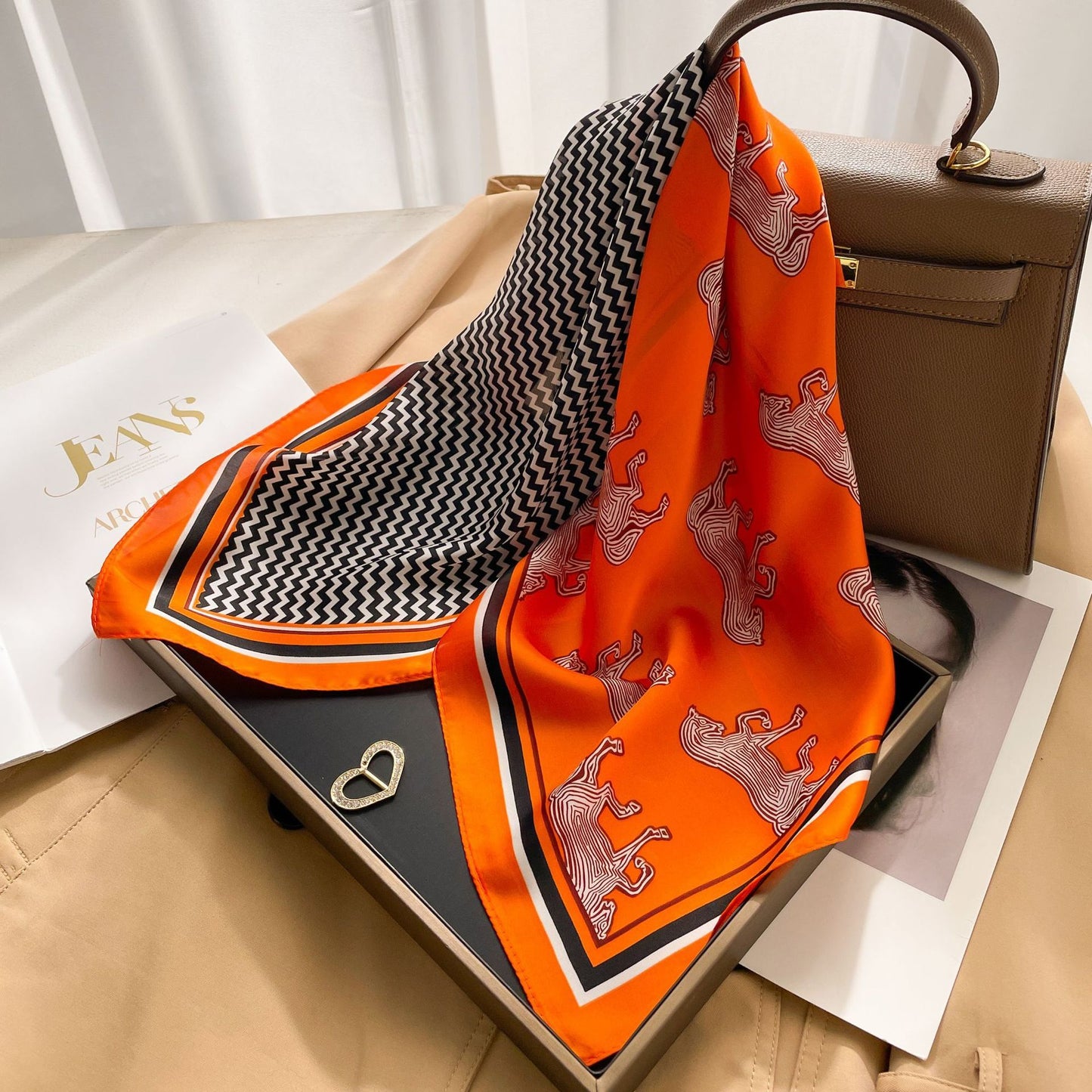 New 70 Korean Style Small Square Towel Silk Scarf For Women