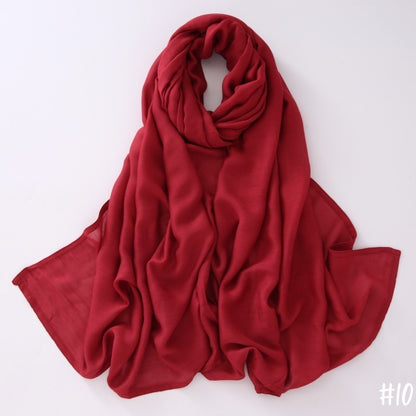 Breathable Shawl Modal Monochrome Malay Indonesian Cotton And Linen Solid Color Scarf Headcloth