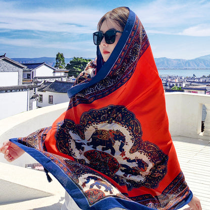 Women's Outer Scarf For Traveling In Western Sichuan Grassland