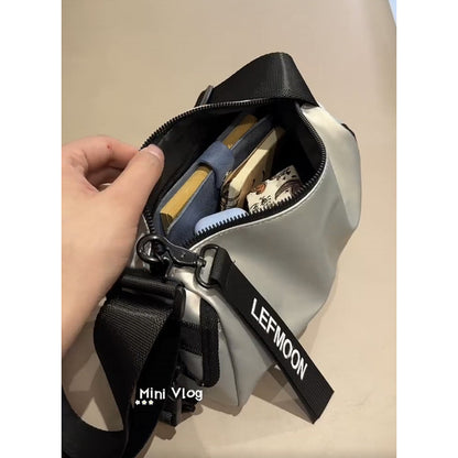 Niche Messenger Bag Unisex Style Small Black Versatile Small Bag