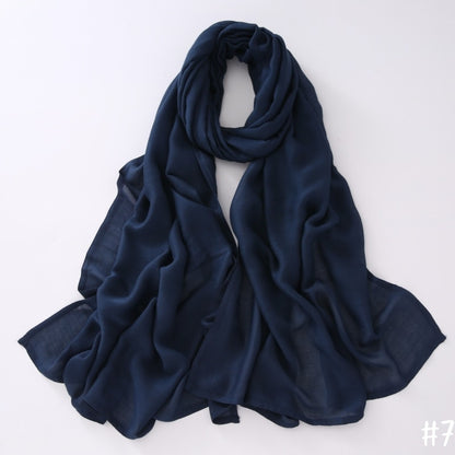 Breathable Shawl Modal Monochrome Malay Indonesian Cotton And Linen Solid Color Scarf Headcloth