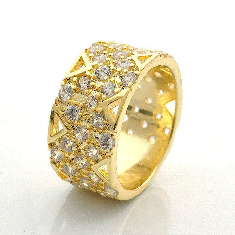 Men's And Women's Inlaid Zircon Ring