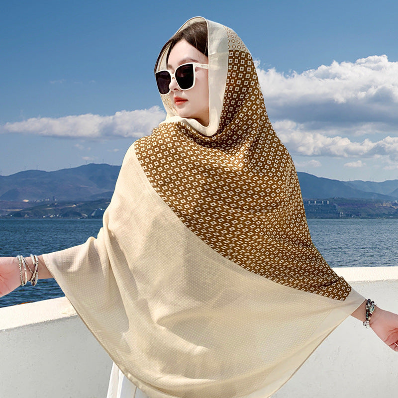 Women's Outer Scarf For Traveling In Western Sichuan Grassland