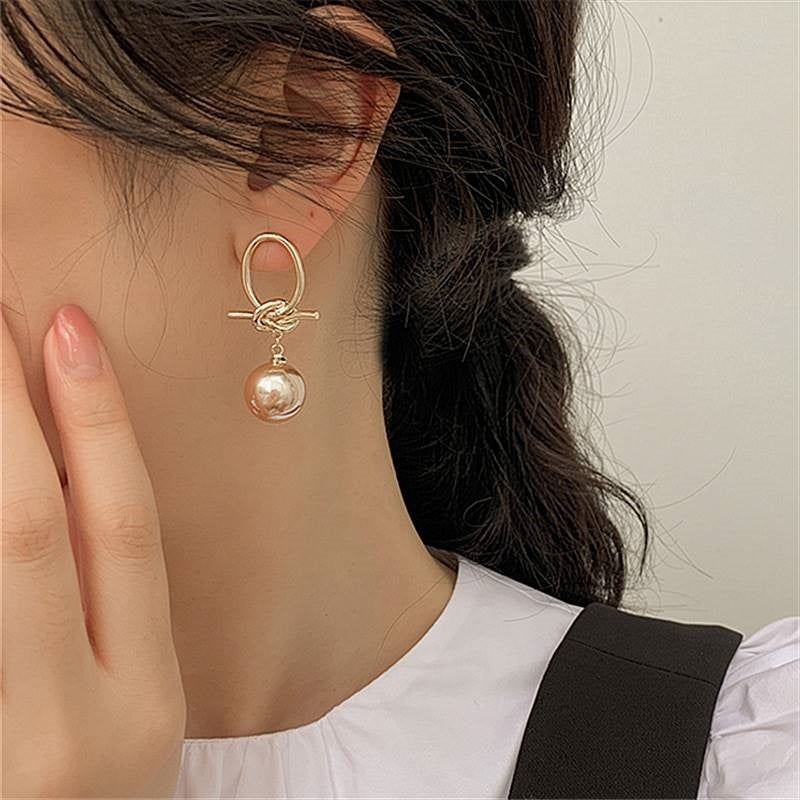 Vintage Pearl Sterling Silver Needle Earrings