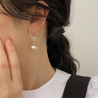 Vintage Pearl Sterling Silver Needle Earrings