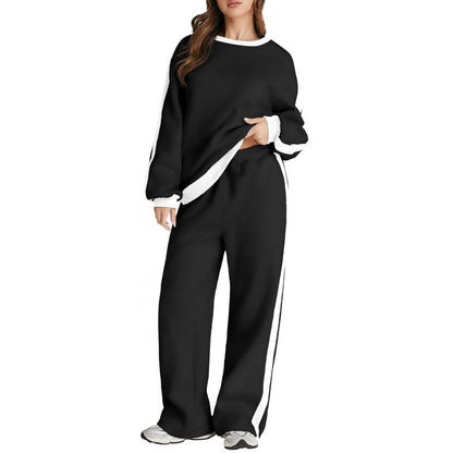 Spring And Autumn Leisure Simple Graceful Color Matching Long Sleeve