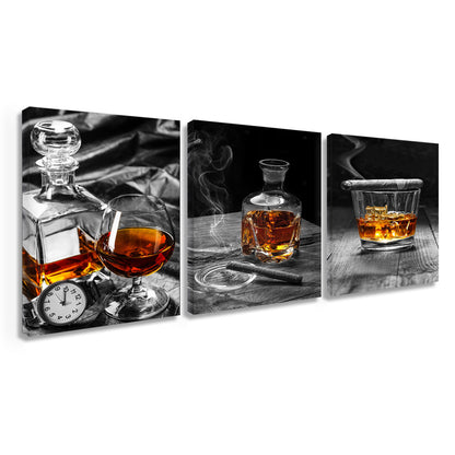 Vodka Wine Glass Still Life Triple Oil Painting Living Room Background Pendant