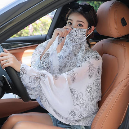 Women's Minimalist Face Mask And Neck Protection Integrated Sunscreen Clothing