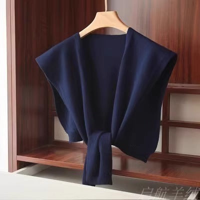 Shoulder Pad Waistcoat Wool Scarf