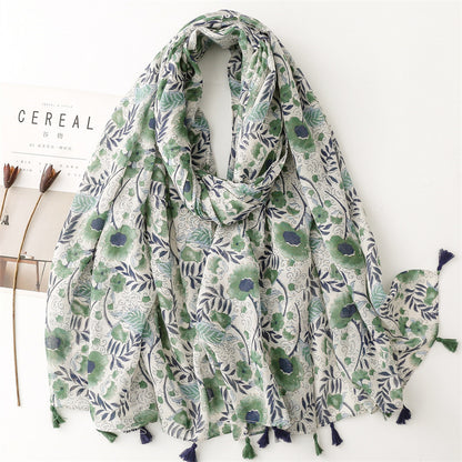 Creative Chinese Style Cotton And Linen Scarf
