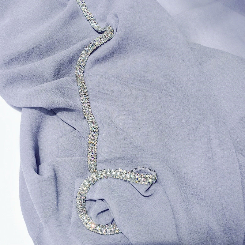 Light Diamond Chiffon Solid Color Women's Toe-covered Scarf