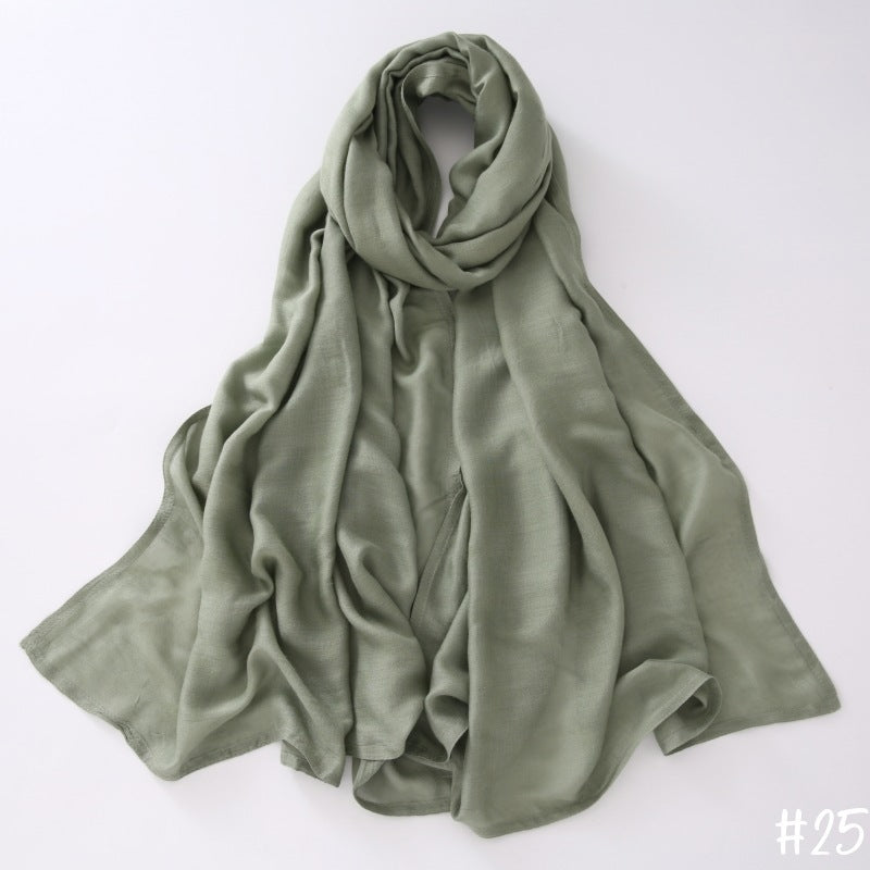 Breathable Shawl Modal Monochrome Malay Indonesian Cotton And Linen Solid Color Scarf Headcloth