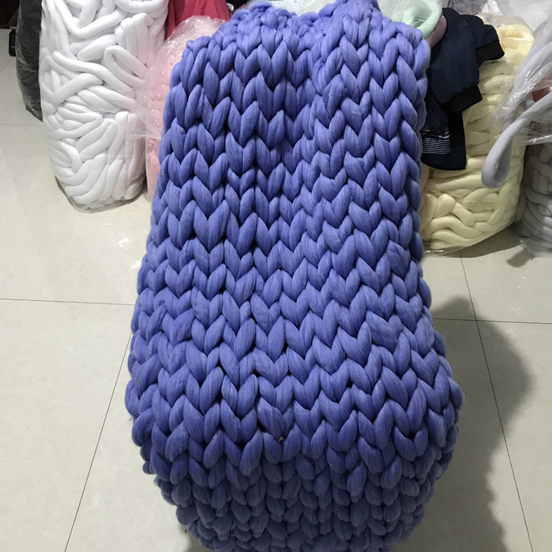 Hand Knitted Wool Blanket