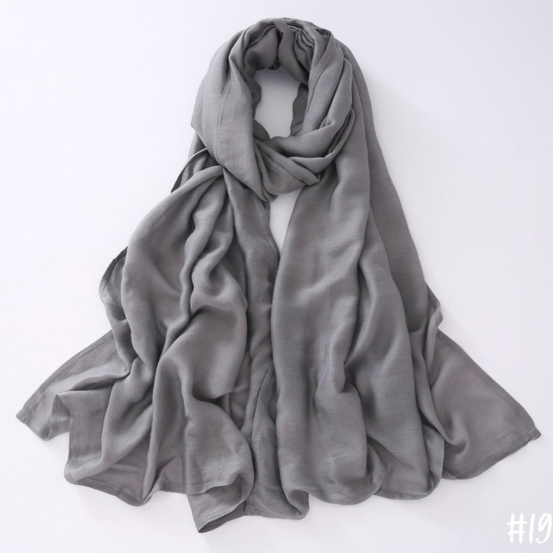 Breathable Shawl Modal Monochrome Malay Indonesian Cotton And Linen Solid Color Scarf Headcloth