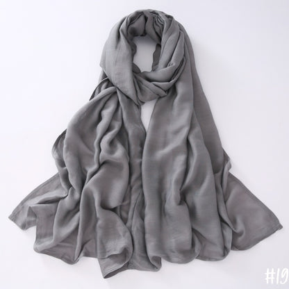 Breathable Shawl Modal Monochrome Malay Indonesian Cotton And Linen Solid Color Scarf Headcloth