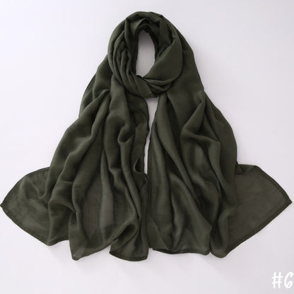 Breathable Shawl Modal Monochrome Malay Indonesian Cotton And Linen Solid Color Scarf Headcloth