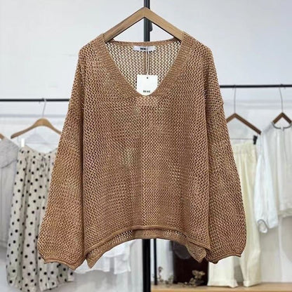Loose Spring And Summer Sun Protection Casual Thin Mom Top Mesh