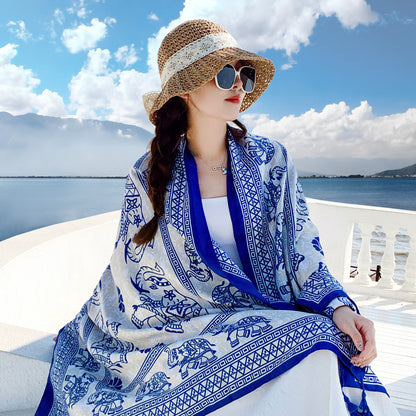 Women's Outer Scarf For Traveling In Western Sichuan Grassland