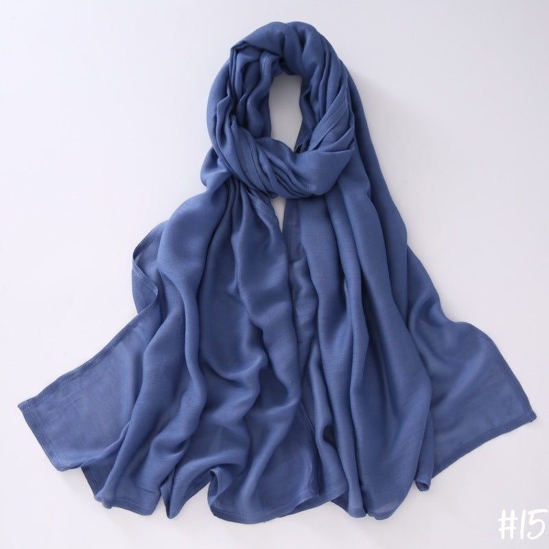 Breathable Shawl Modal Monochrome Malay Indonesian Cotton And Linen Solid Color Scarf Headcloth