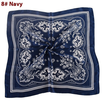 Vintage Paisley Flower Satin Plain Scarf