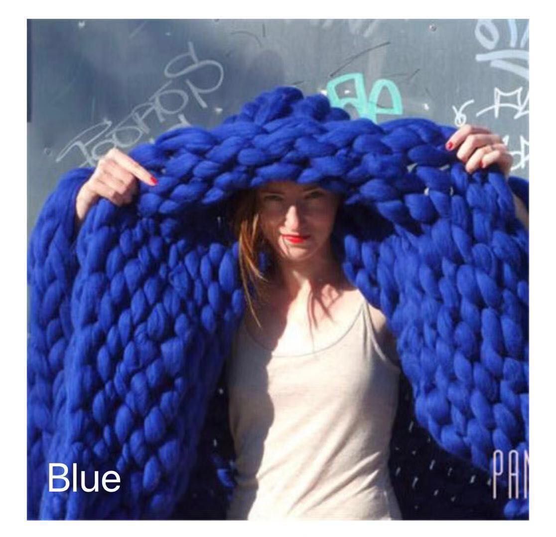 Hand Knitted Wool Blanket