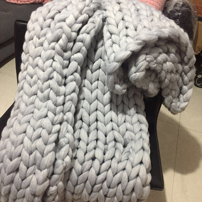 Hand Knitted Wool Blanket