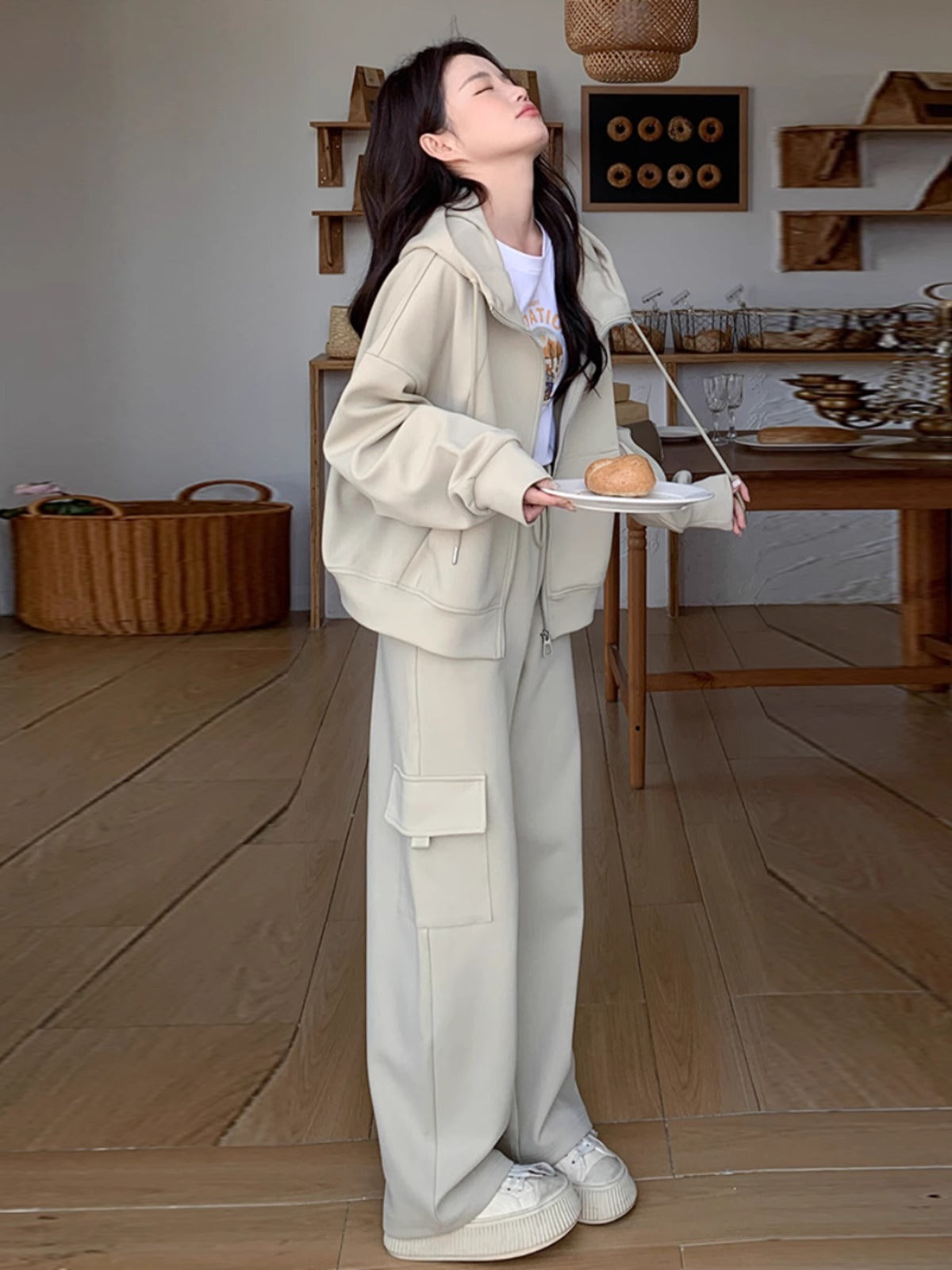 Sweatshirt And Sweatpants Two-piece Set Early Autumn A Complete Set