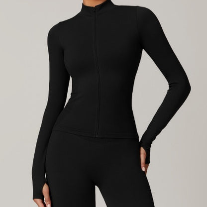 Stand Collar Zipper Yoga Clothes Warm Top Sports Running Jacket