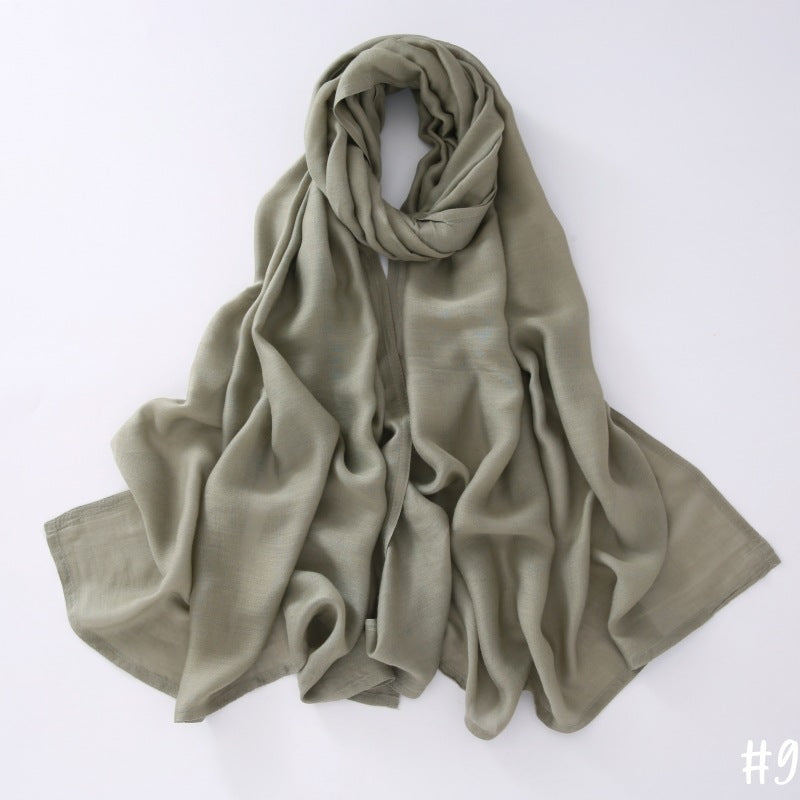 Breathable Shawl Modal Monochrome Malay Indonesian Cotton And Linen Solid Color Scarf Headcloth