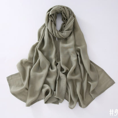Breathable Shawl Modal Monochrome Malay Indonesian Cotton And Linen Solid Color Scarf Headcloth