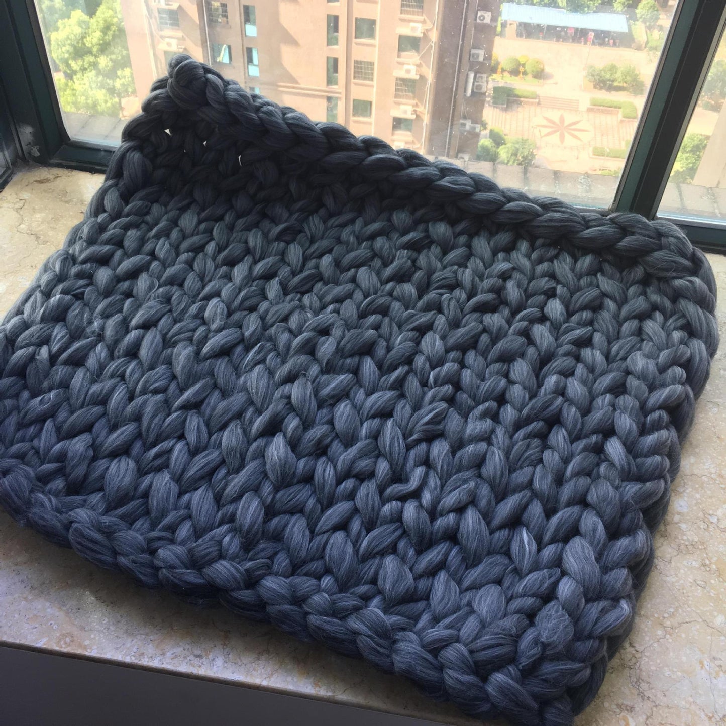 Hand Knitted Wool Blanket