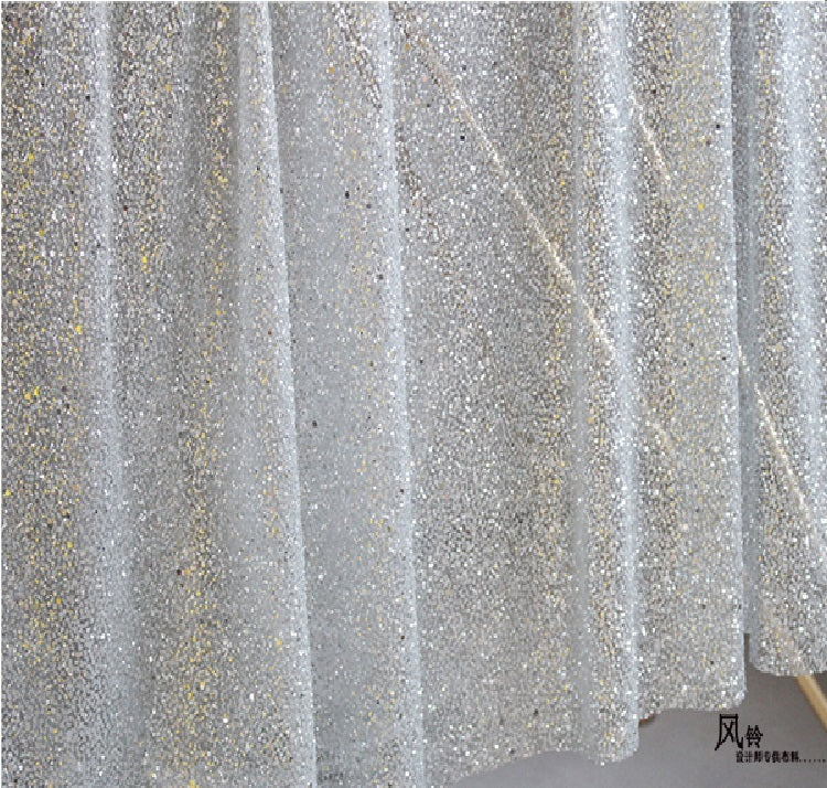Wedding Dress Silver Bronzing Sequin Fabric