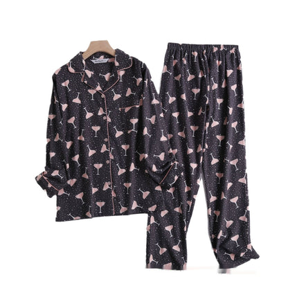 Women's Pajamas Simple Spring, Autumn And Winter Long Sleeves Trousers Suit