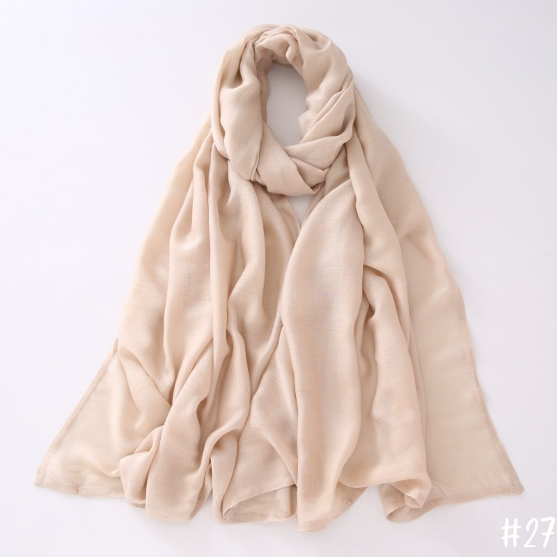 Breathable Shawl Modal Monochrome Malay Indonesian Cotton And Linen Solid Color Scarf Headcloth