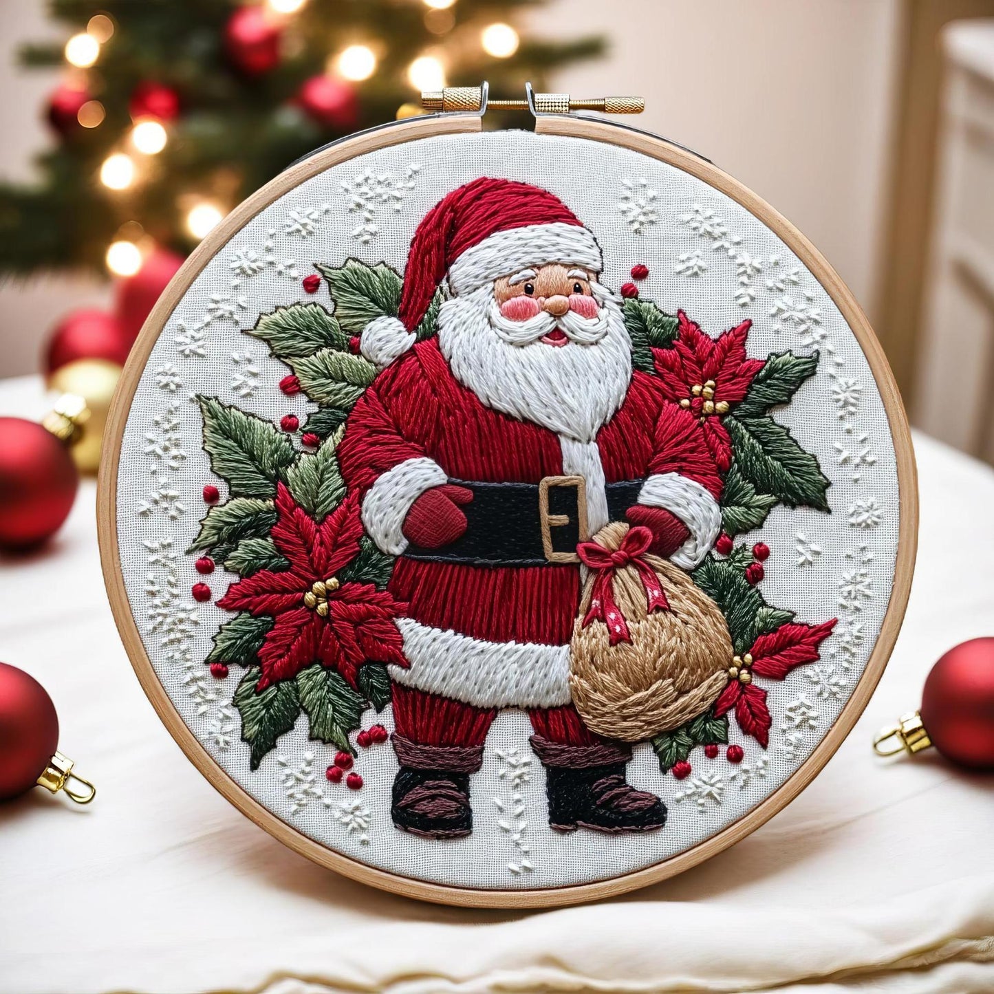Santa Claus Embroidery Kit Material Package