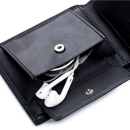 Soft Cowhide Trifold Wallet Men's Multi-functional