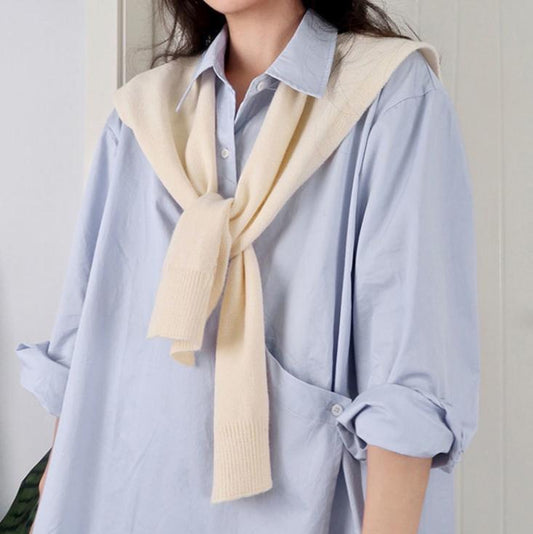 Women's Cored Yarn Knitted Shawl Spring Autumn Outerwear Waistcoat