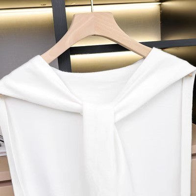 Shoulder Pad Waistcoat Wool Scarf