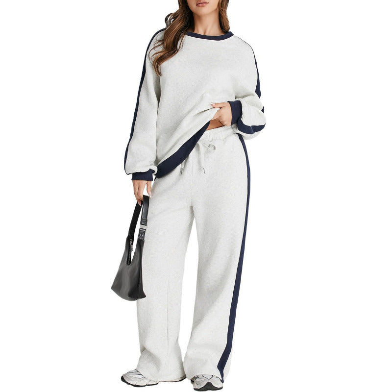 Spring And Autumn Leisure Simple Graceful Color Matching Long Sleeve